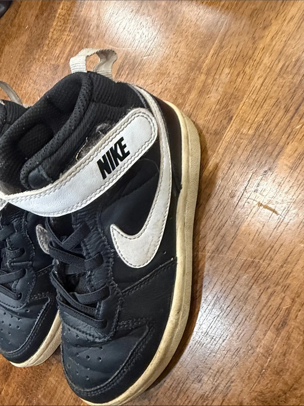 Nike Kids Black and White High-Top Basketball Sneakers